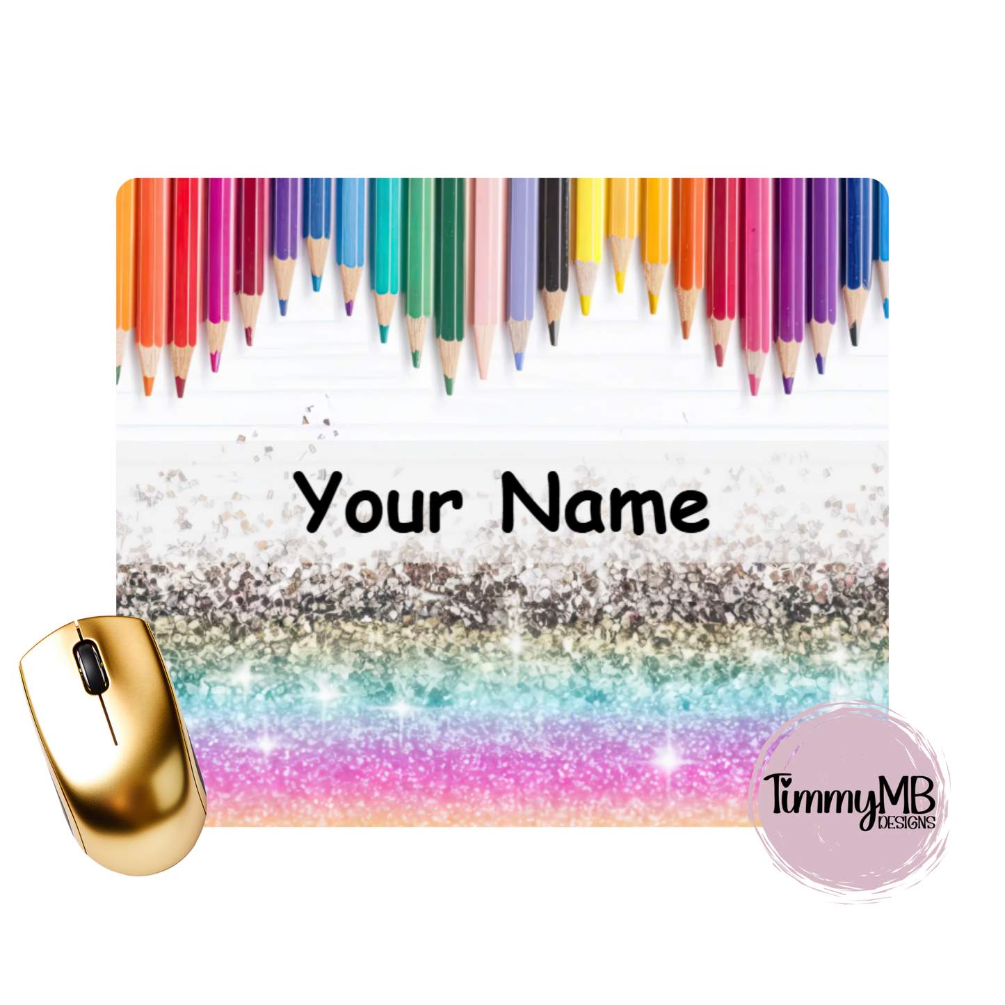 Pencil Glitter - Custom Mouse Pad