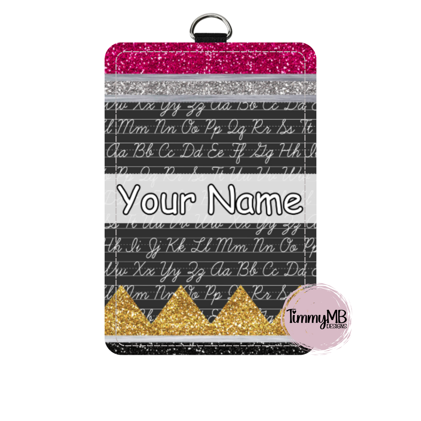 Glitter Pencil: ABCs - Custom ID Badge Holder
