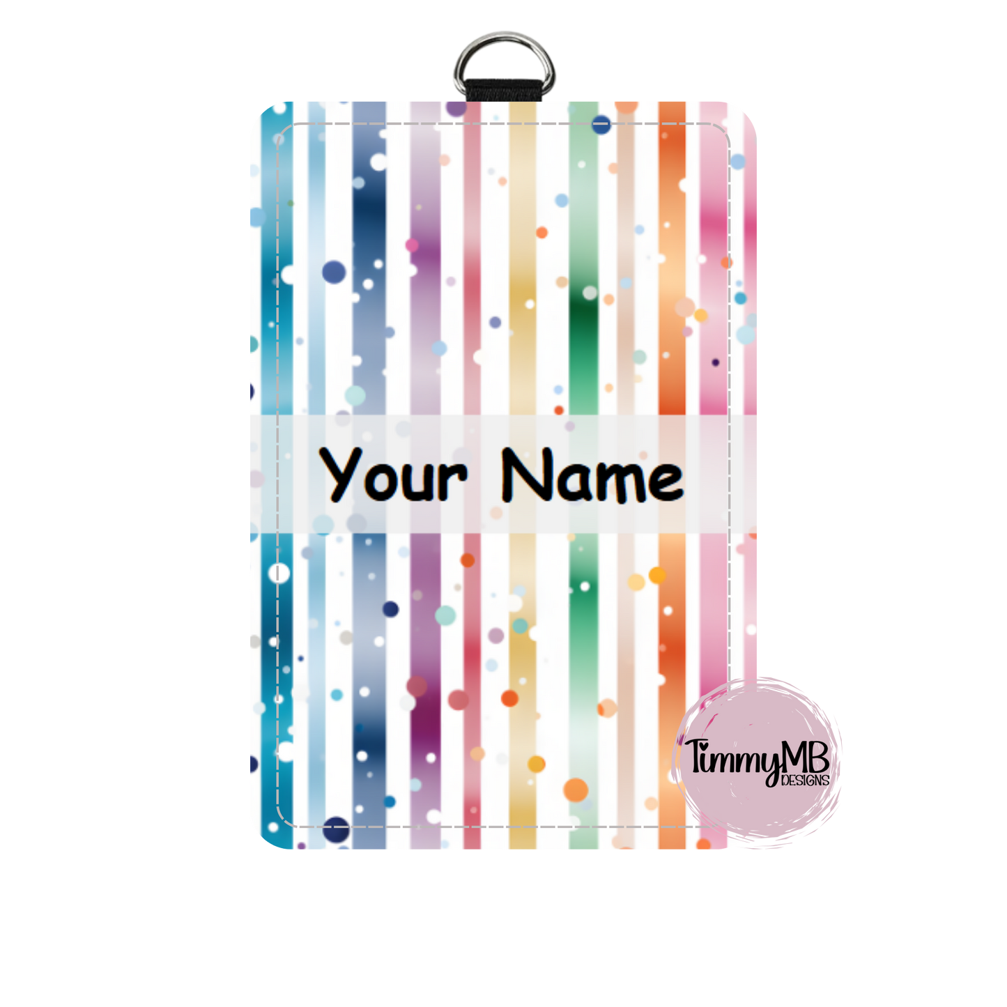 Rainbow Stripes: Dots - Custom ID Badge Holder