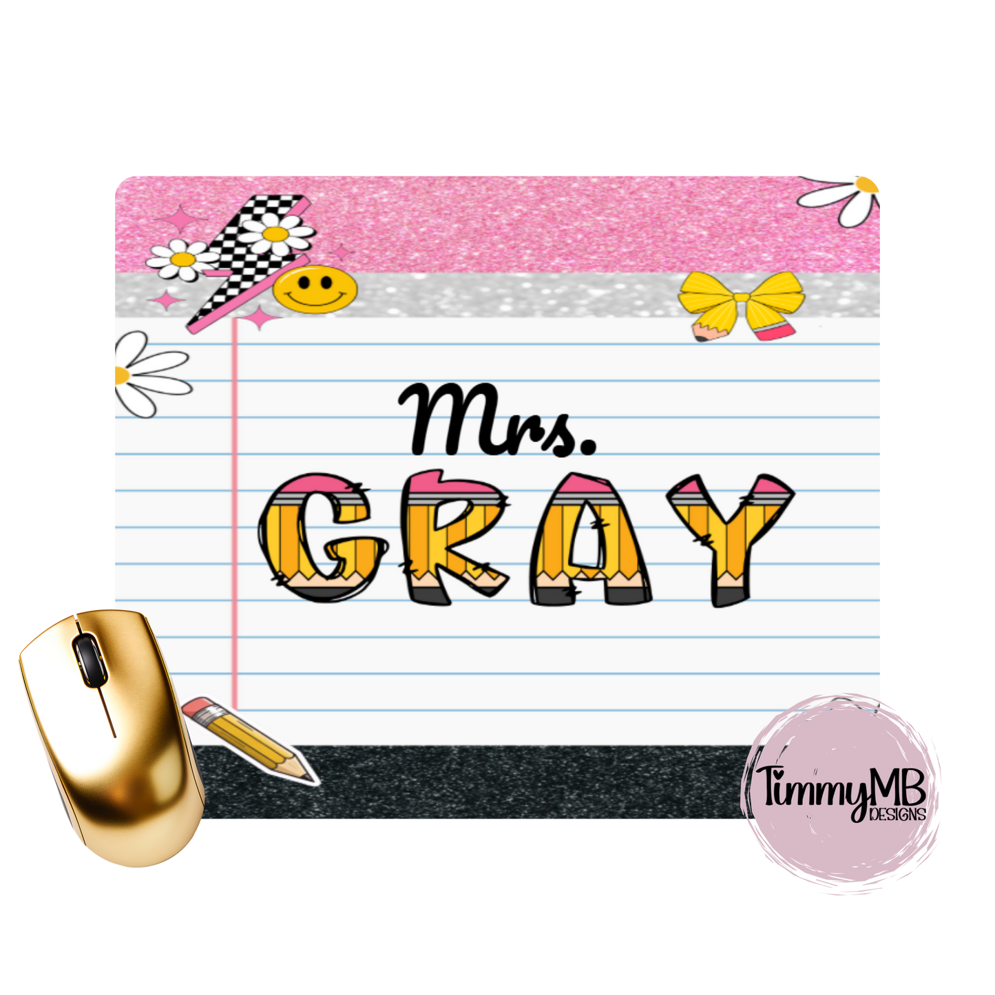Notebook Page: Glitter Pencil - Custom Mouse Pad
