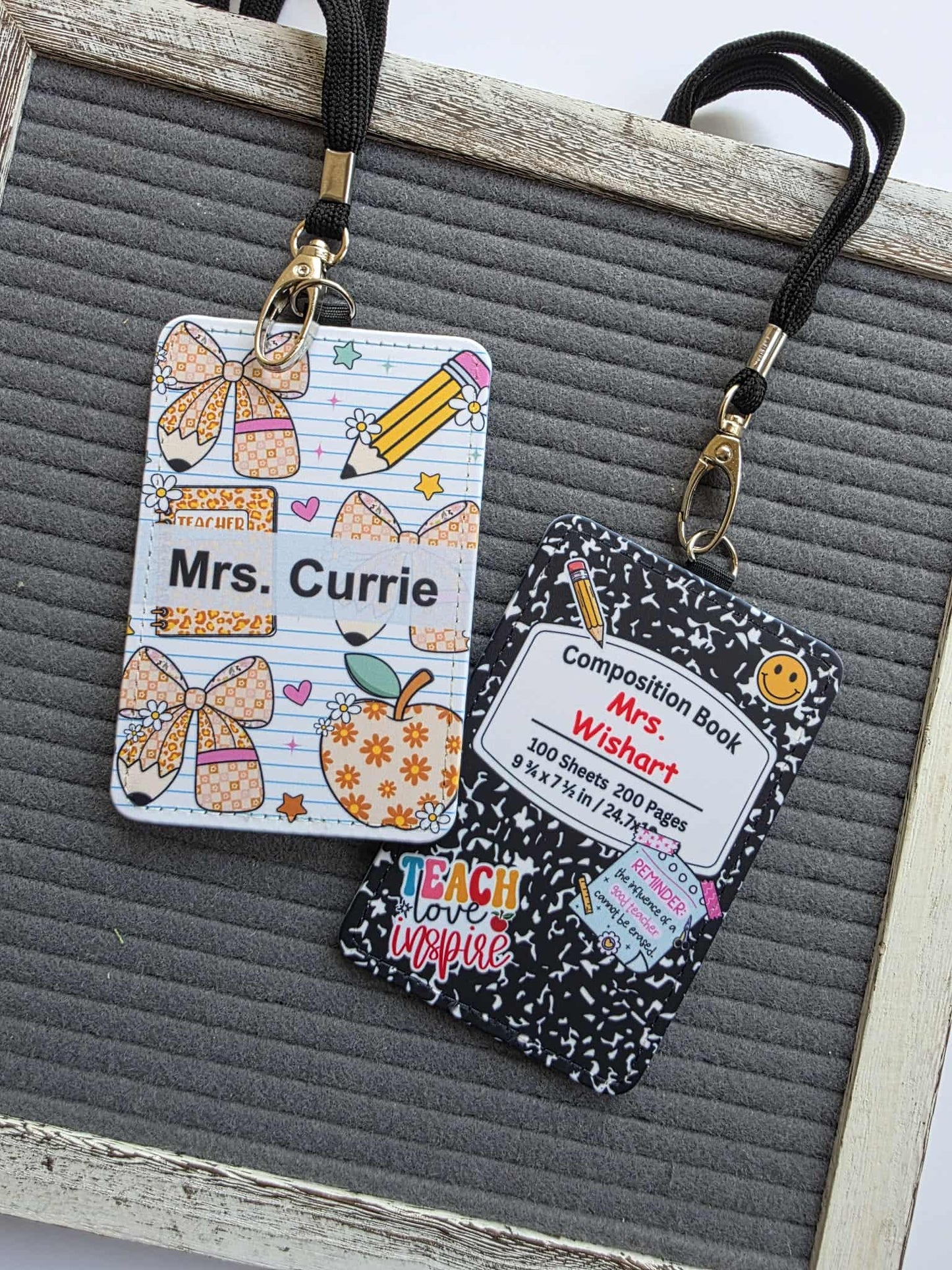 Coquette Bow Notebook - Custom ID Badge Holder