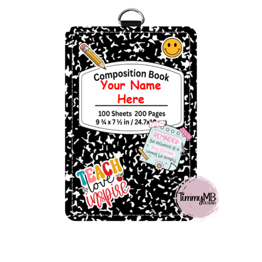 Composition Notebook - Custom ID Badge Holder