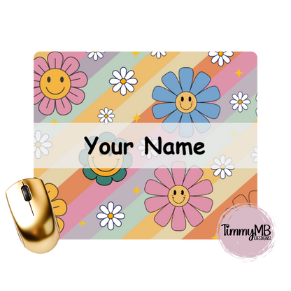 Boho Smiley Daisy - Custom Mouse Pad