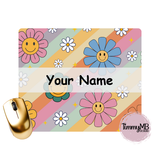 Boho Smiley Daisy - Custom Mouse Pad