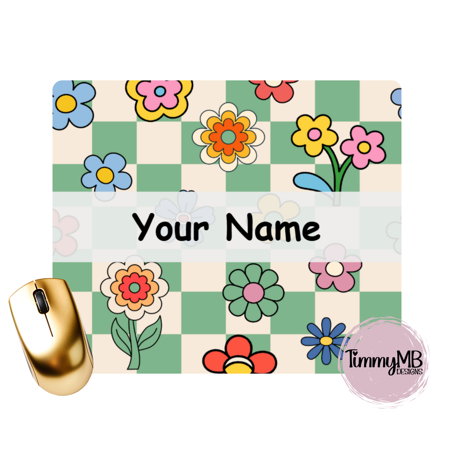 Boho Flowers - Custom Mouse Pad