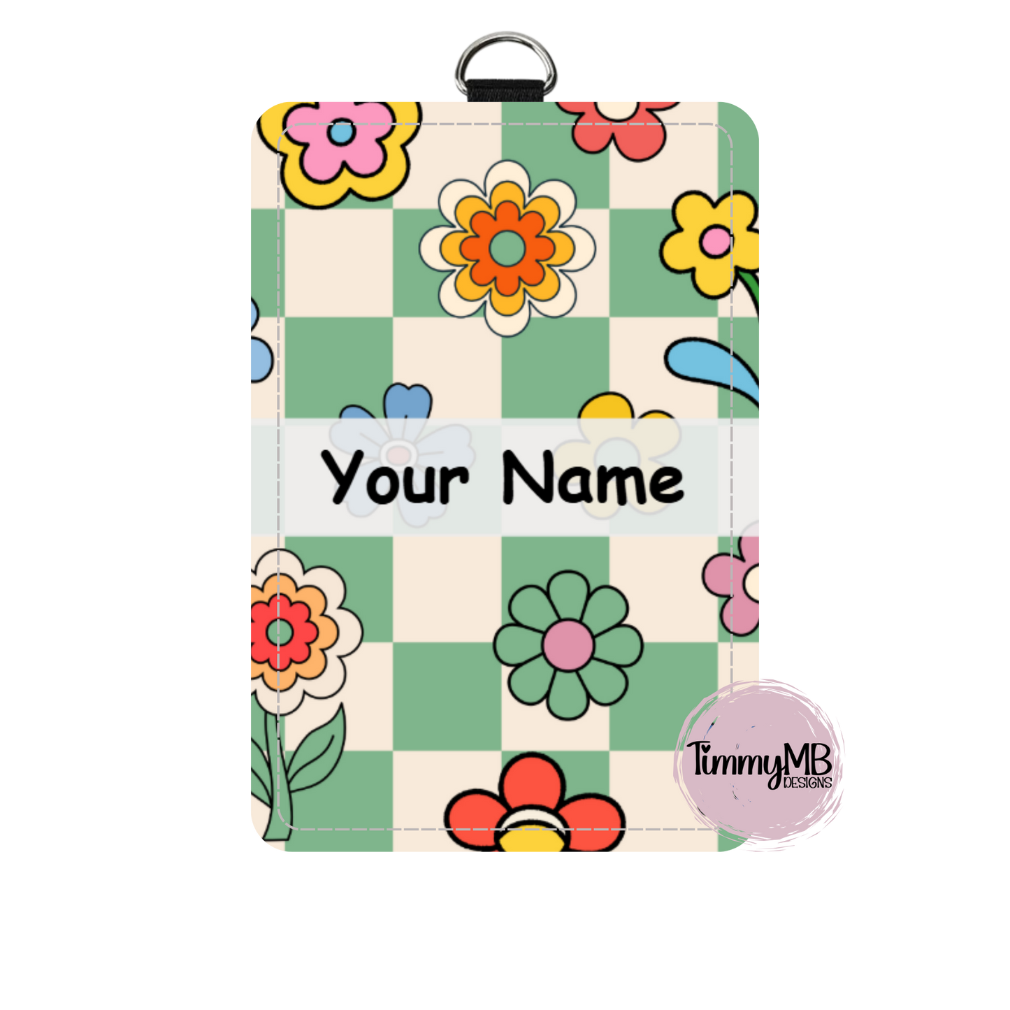 Boho Flowers - Custom ID Badge Holder