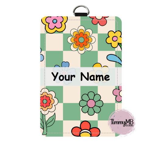 Boho Flowers - Custom ID Badge Holder