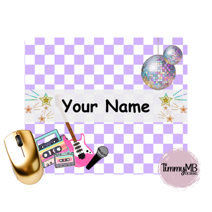 Checkered Purple Disco - Custom Mouse Pad