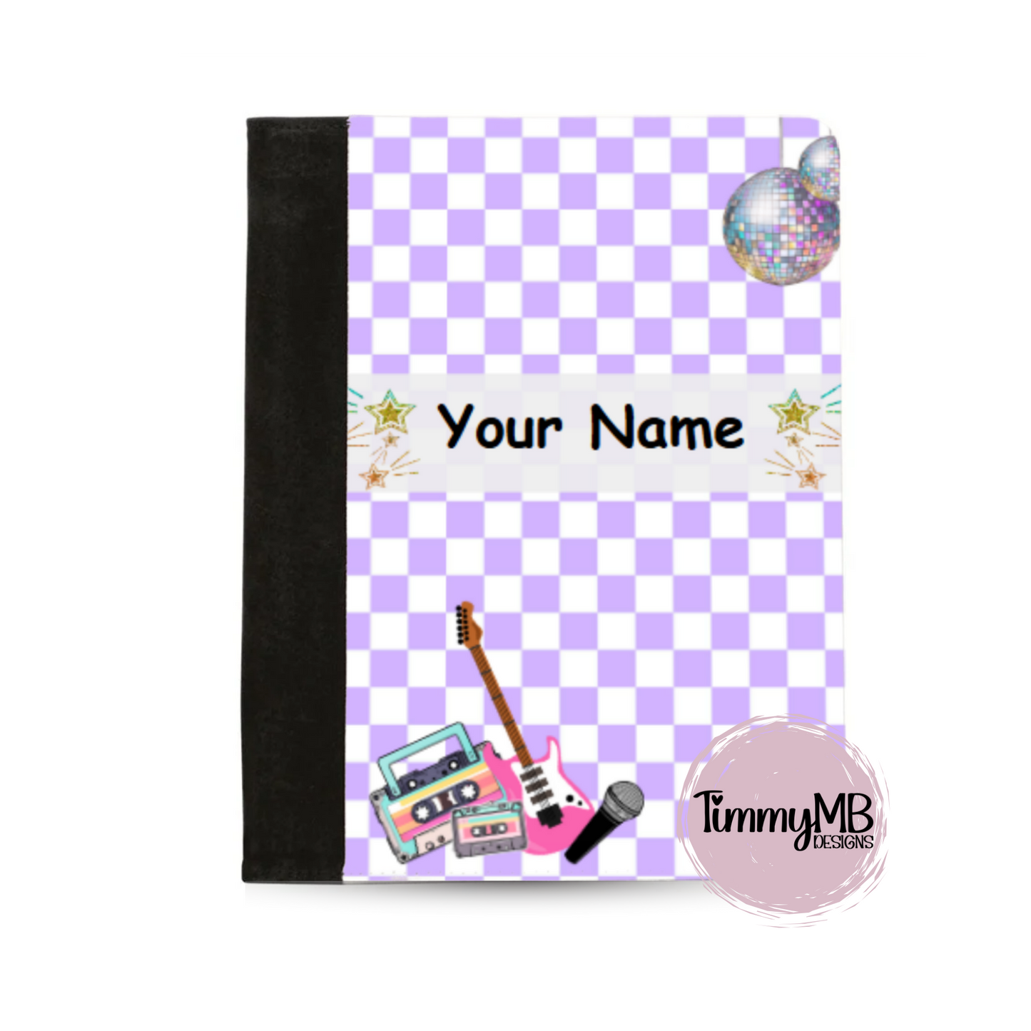 Checkered Purple Disco - Custom Notepad Portfolio