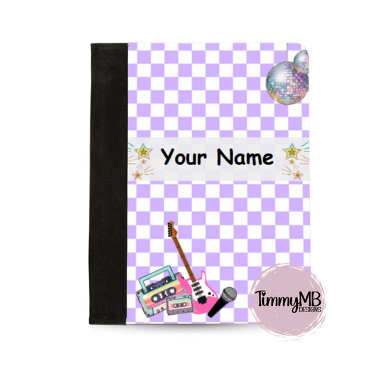 Checkered Purple Disco - Custom Notepad Portfolio