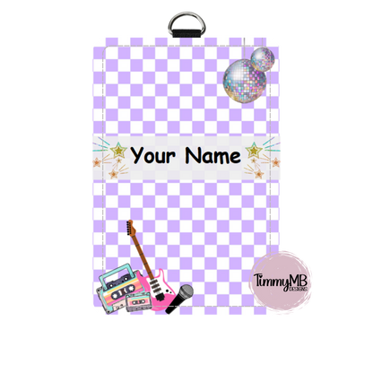 Checkered Purple Disco - Custom ID Badge Holder