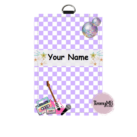 Checkered Purple Disco - Custom ID Badge Holder
