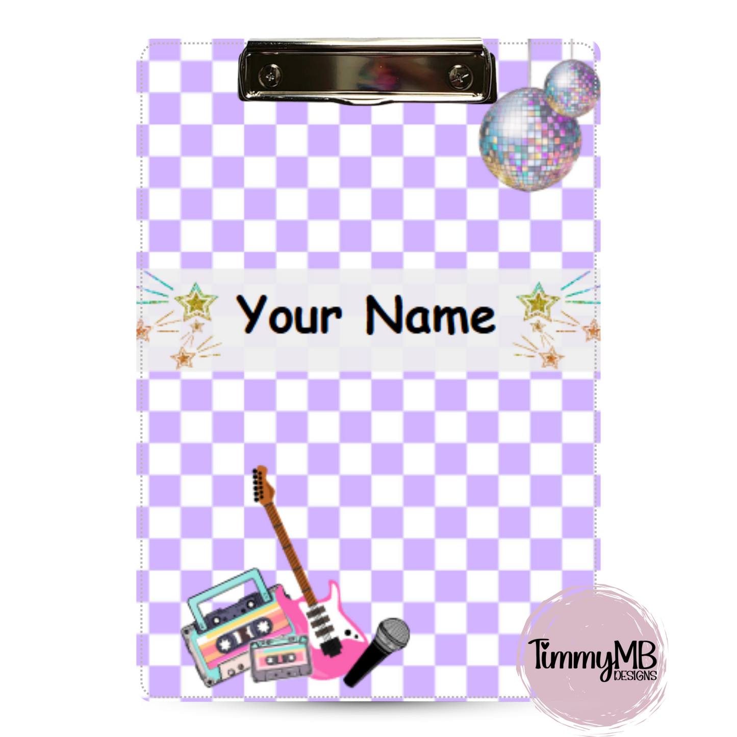 Checkered Purple Disco - Custom Clipboard