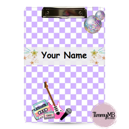 Checkered Purple Disco - Custom Clipboard