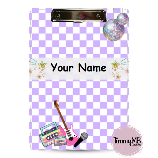 Checkered Purple Disco - Custom Clipboard