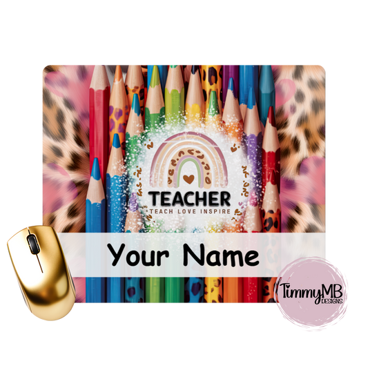 Leopard Pencil Teacher - Custom Mouse Pad