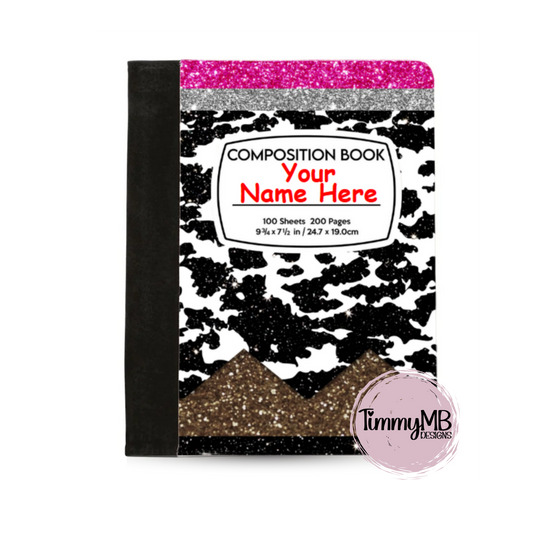 Dalmation/Cow Pencil Teacher - Custom Notepad Portfolio
