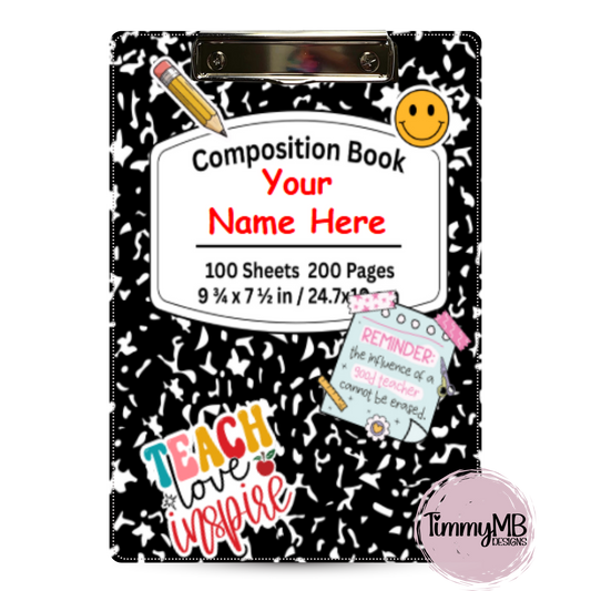 Composition Notebook - Custom Clipboard