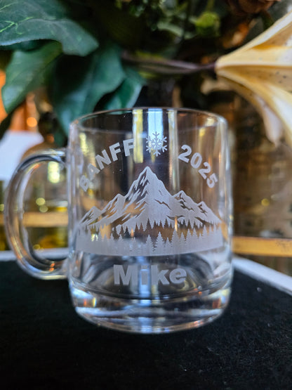 12oz Glass Coffee Mug: DAD - The Man - The Myth - The Legend