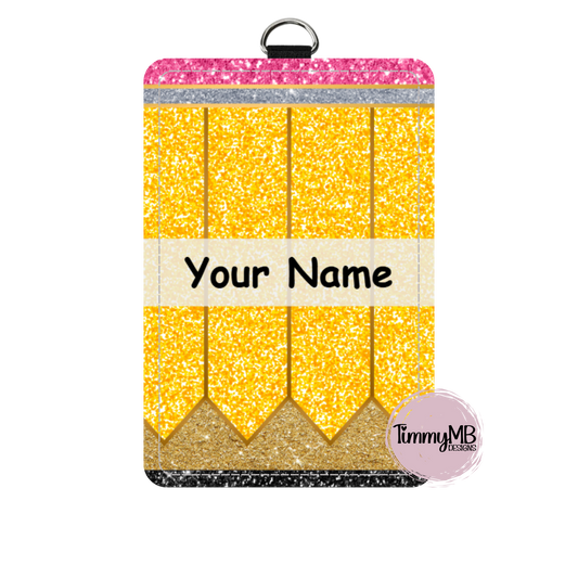 Glitter Pencil - Custom ID Badge Holder