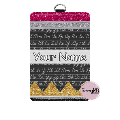 Glitter Pencil: ABCs - Custom ID Badge Holder
