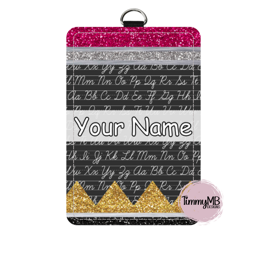 Glitter Pencil: ABCs - Custom ID Badge Holder