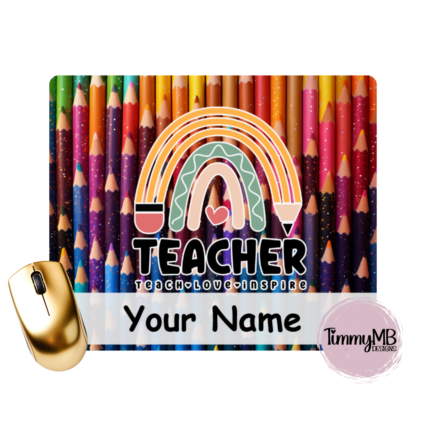 Pencil Rainbow - Custom Mouse Pad