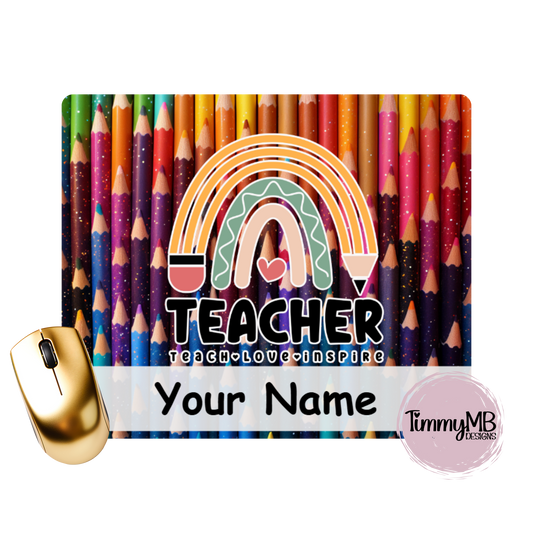 Pencil Rainbow - Custom Mouse Pad