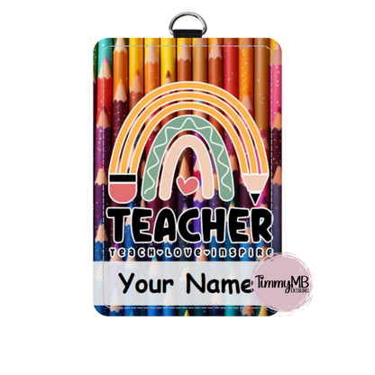 Pencil Rainbow - Custom ID Badge Holder
