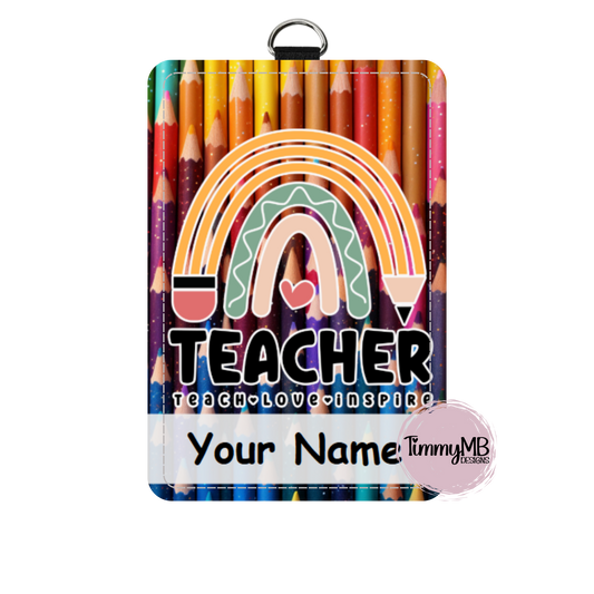 Pencil Rainbow - Custom ID Badge Holder