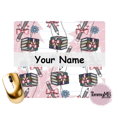 Coquette Pencils & Books - Custom Mouse Pad