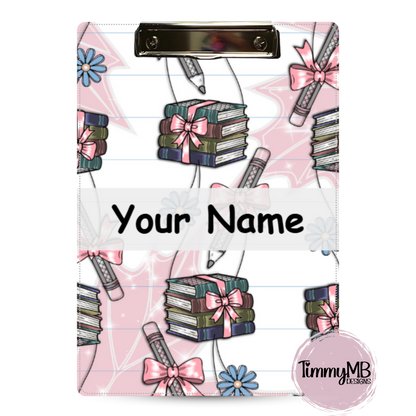 Coquette Pencils & Book - Custom Clipboard