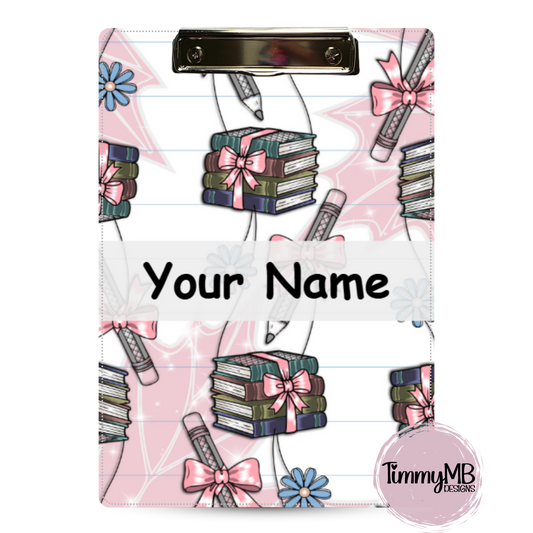 Coquette Pencils & Book - Custom Clipboard