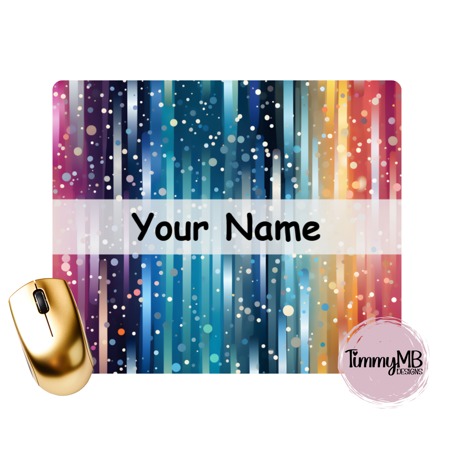 Rainbow Stripes: Shimmer - Custom Mouse Pad