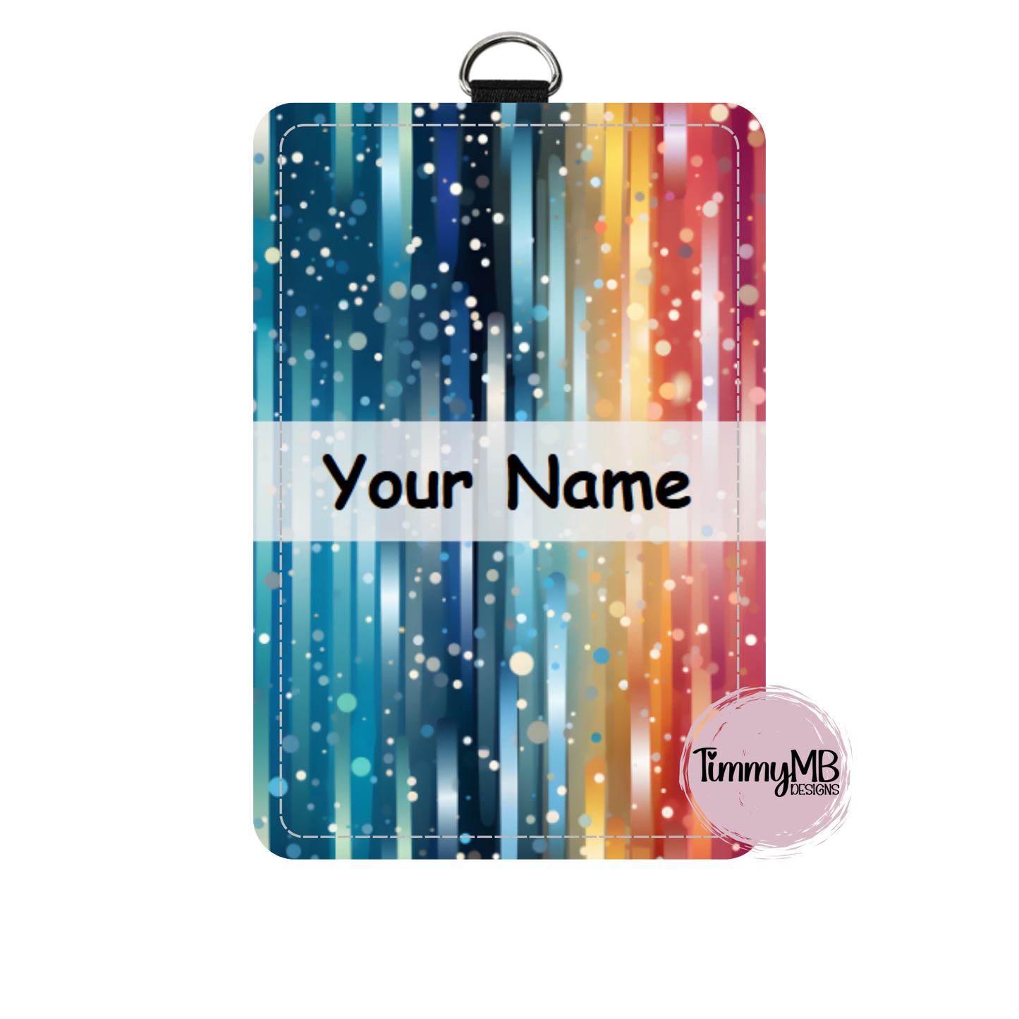 Rainbow Stripes: Shimmer - Custom ID Badge Holder