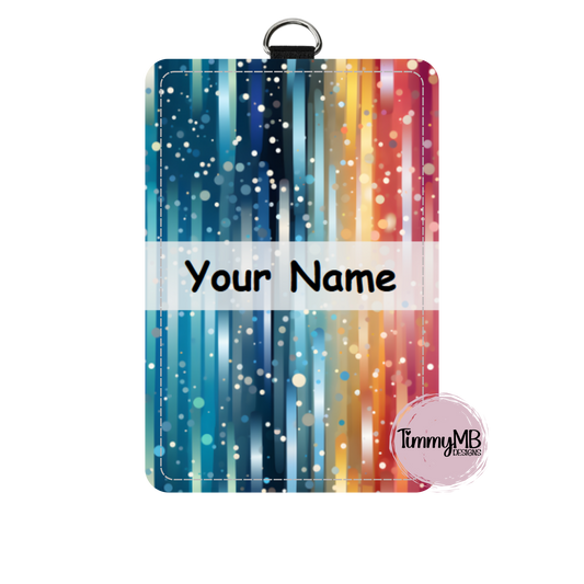 Rainbow Stripes: Shimmer - Custom ID Badge Holder