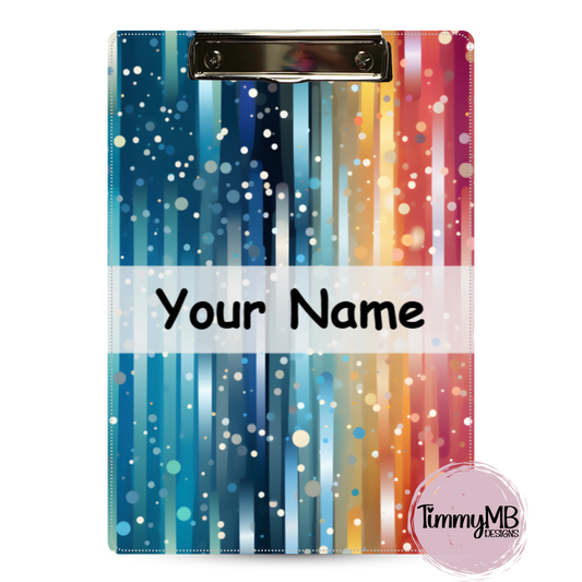 Rainbow Stripes: Shimmer - Custom Clipboard