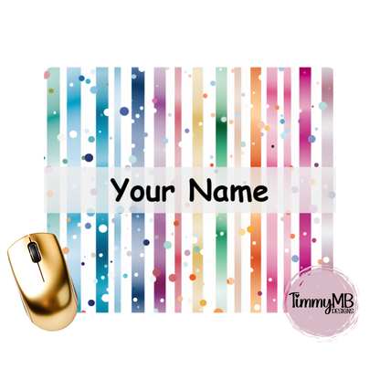 Rainbow Stripes: Dots - Custom Mouse Pad