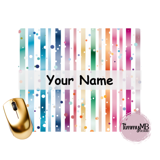 Rainbow Stripes: Dots - Custom Mouse Pad