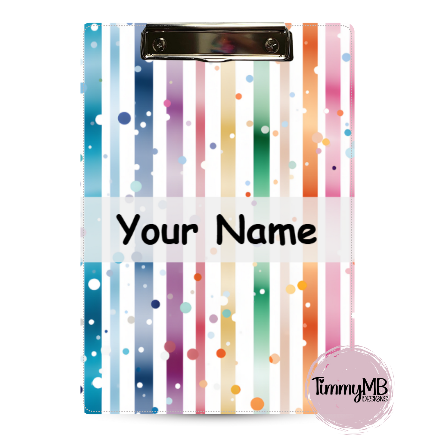 Rainbow Stripes: Dots - Custom Clipboard