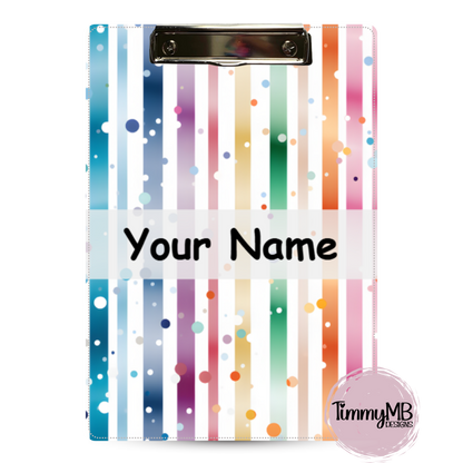Rainbow Stripes: Dots - Custom Clipboard