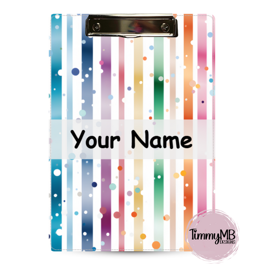 Rainbow Stripes: Dots - Custom Clipboard