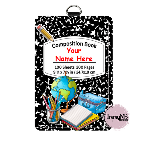 Composition Notebook: Neutral - Custom ID Badge Holder