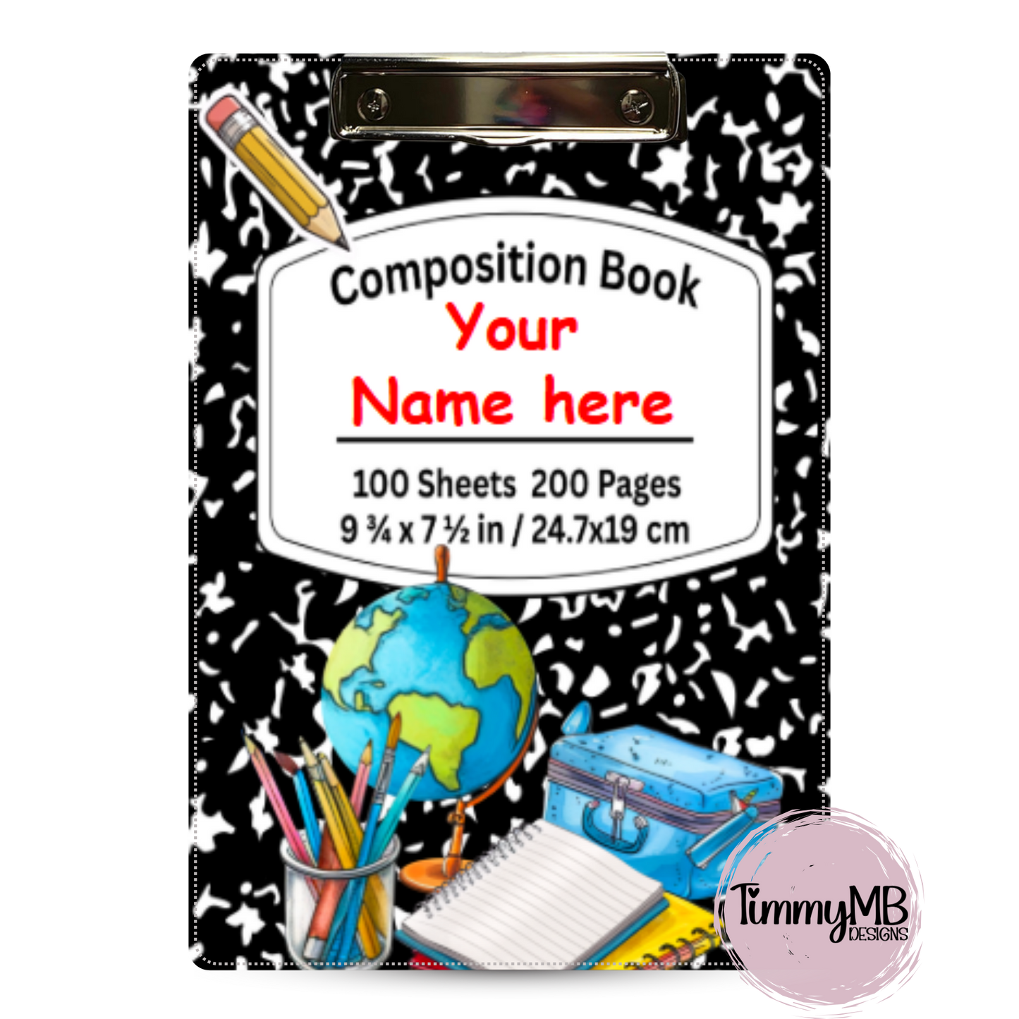 Composition Notebook: Neutral - Custom Clipboard