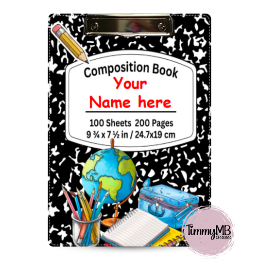 Composition Notebook: Neutral - Custom Clipboard