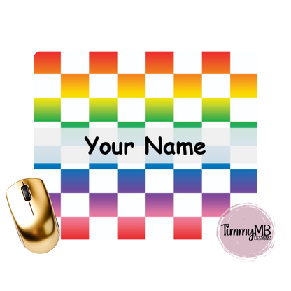 Checkered: Ombre Rainbow - Custom Mouse Pad