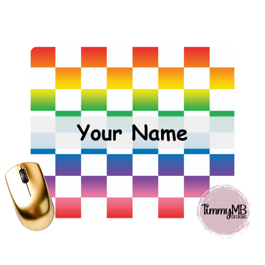 Checkered: Ombre Rainbow - Custom Mouse Pad