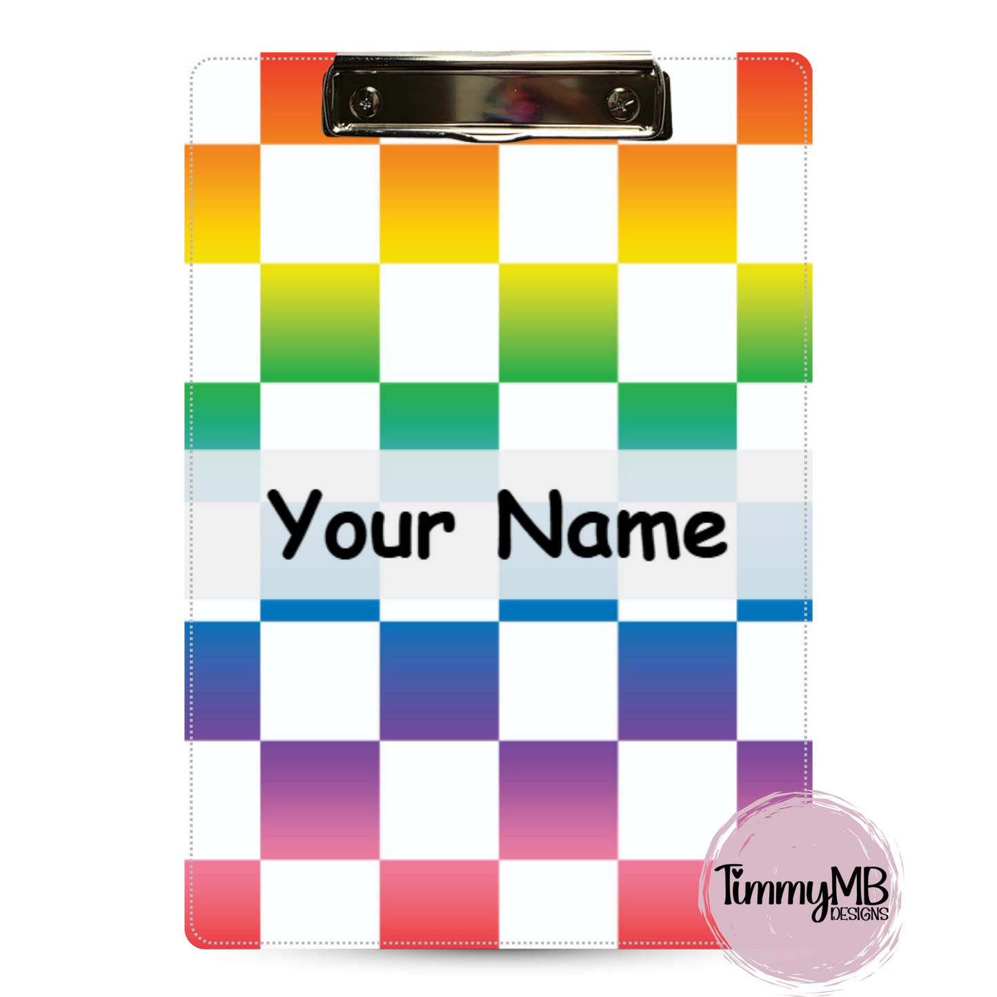 Checkered: Ombre Rainbow - Custom Clipboard