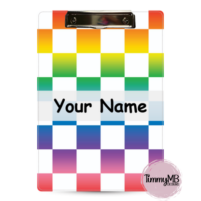 Checkered: Ombre Rainbow - Custom Clipboard