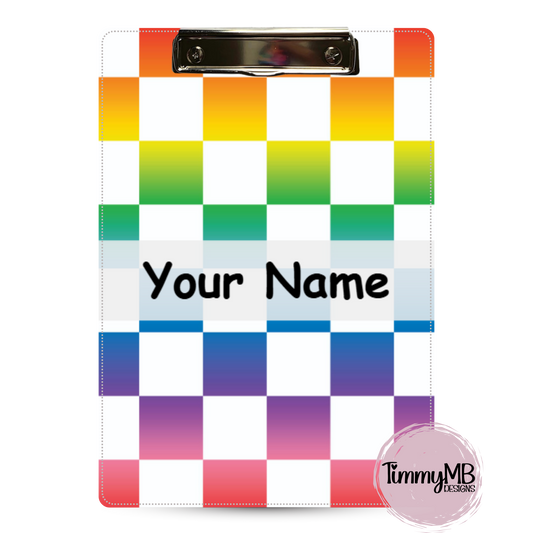 Checkered: Ombre Rainbow - Custom Clipboard
